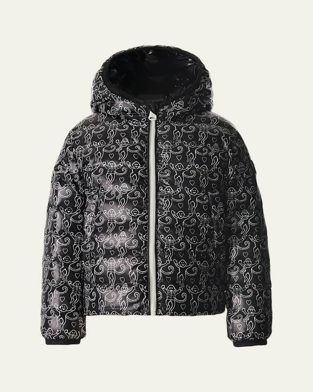 x Roller Rabbit Girl's Reversible Hooded Down Jacket, Size 8-14
